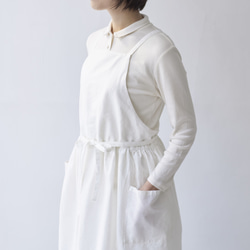 ワンピースエプロン  / onepiece apron　ホワイト 13枚目の画像