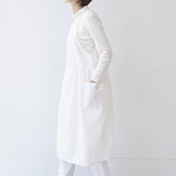 ワンピースエプロン  / onepiece apron　ホワイト 7枚目の画像