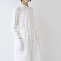ワンピースエプロン  / onepiece apron　ホワイト 11枚目の画像