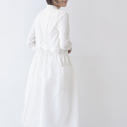 ワンピースエプロン  / onepiece apron　ホワイト 1枚目の画像