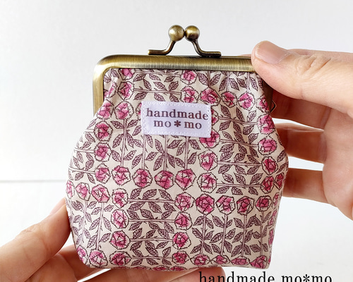 がま口ポーチ リバティ スリーピングローズ 3903 がま口 handmade mo