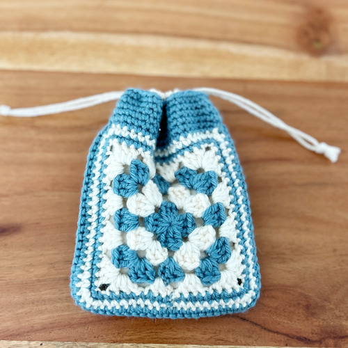 作り方動画付きキット：グラニースクエアの巾着 キット ドゥジャンテ