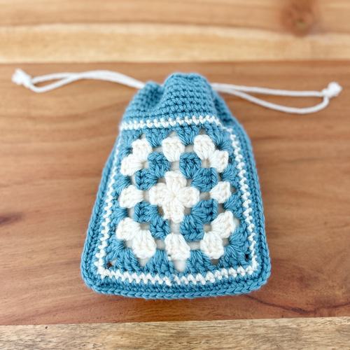 作り方動画付きキット：グラニースクエアの巾着 キット ドゥジャンテ