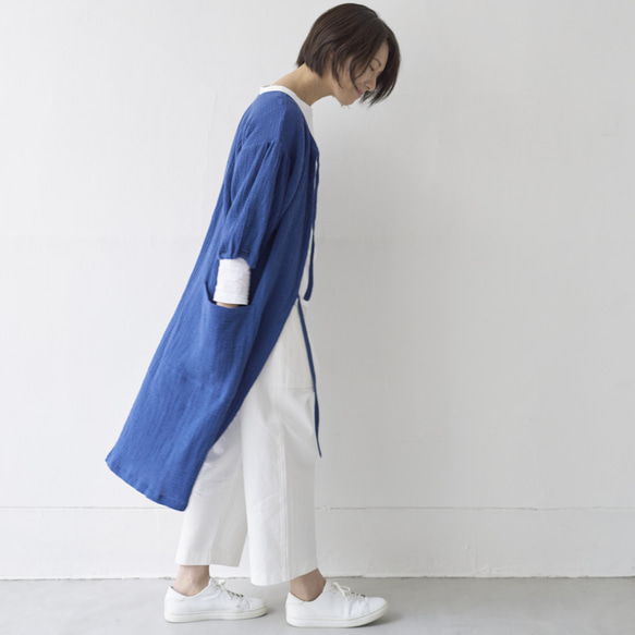 エプロンコート WG  / apron coat WG　ネイビー 13枚目の画像