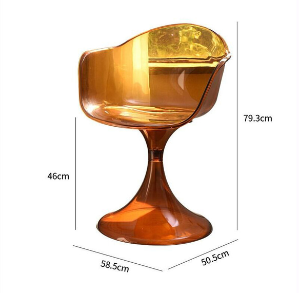 クリアダイニングチェア 透明 スタイリッシュ おしゃれ 北欧 リビングチェア 食卓 ドレッサーチェア ch-1041 10枚目の画像
