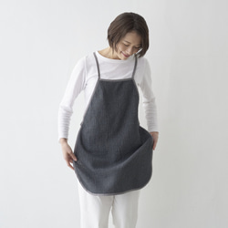 パイピングエプロン WG+ポーチ  / piping apron WG+pouch　チャコール 7枚目の画像