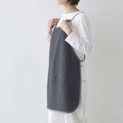 パイピングエプロン WG+ポーチ  / piping apron WG+pouch　チャコール 5枚目の画像