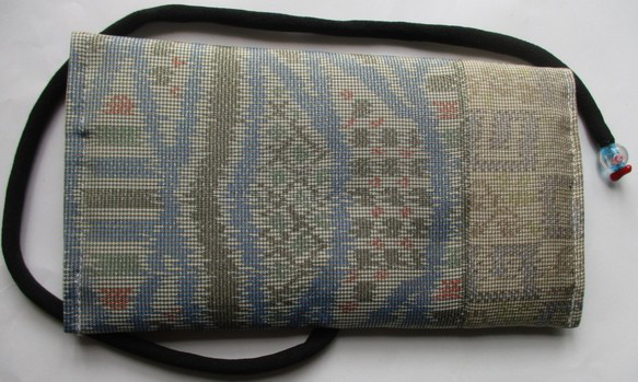 ７６１６　色大島紬の着物で作った和風財布・ポーチ＃送料無料 4枚目の画像