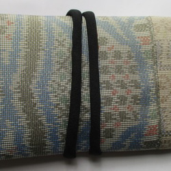 ７６１６　色大島紬の着物で作った和風財布・ポーチ＃送料無料 2枚目の画像
