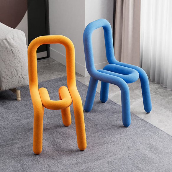 クリエイティブでモダンなデザインの椅子 やわらかく厚みのあるスポンジにカシミヤ生地を使用 三色 ch-643 1枚目の画像