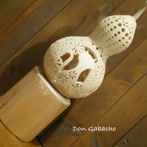 ひょうたんランプ　猫とお花 ひょうたんランプ ☆ お花と猫 スタンドライト・テーブルランプ