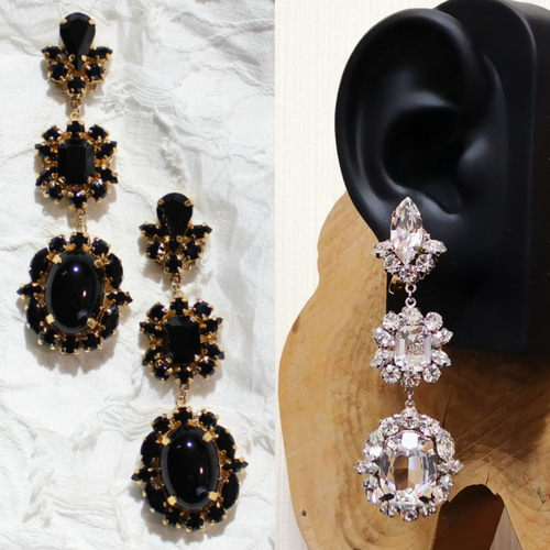 ヴィンテージスワロフスキー ブラック オニキス キラキラ 大人  