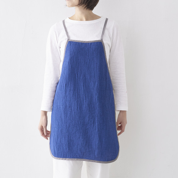 パイピングエプロン WG+ポーチ  / piping apron WG+pouch　ネイビー 8枚目の画像