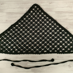 バブーシュカ　ニットスカーフ　春夏　綿　コットン　大人　三角スカーフ　ヘッドドレス　ヘアバンド　手編み　三角巾　バンダナ 8枚目の画像
