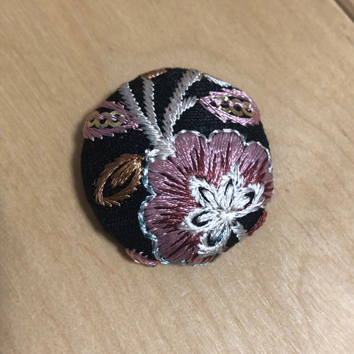 38-64くるみボタンヘアゴム 2個セット インド刺繍リボン 花柄 インド刺繍リボンくるみボタンヘアゴム2個セット ヘアゴム pupu 通販