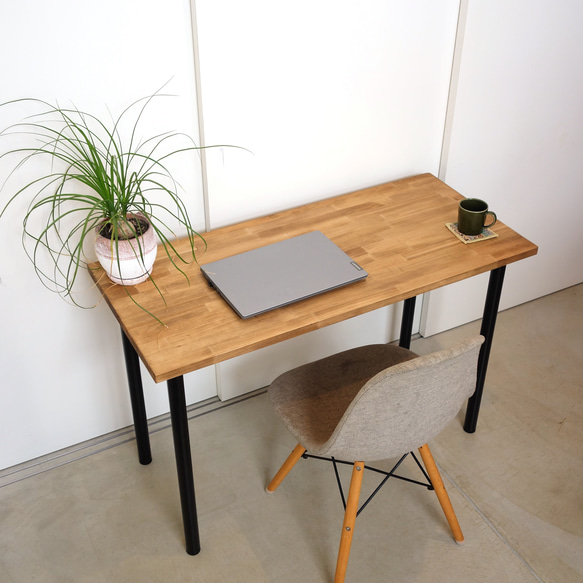 天然木のワークデスク【ハンドメイド家具】 天然木のコンパクトワークデスク【W75xD50cm】色：アンティーク