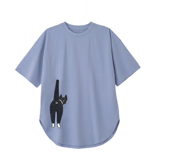 猫柄　レディースビッグシルエットTシャツ綿100％【S～4L】 1枚目の画像