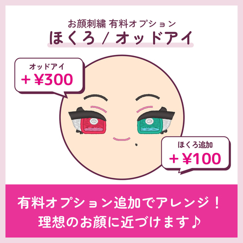 ぬいぐるみの顔 刺繍セミオーダー ぬいぐるみ NIJIGEN MARCHE 通販