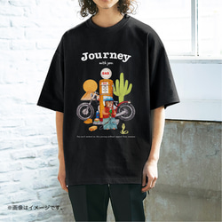 厚みのあるBIGシルエットTシャツ「Journey with you 砂漠のバイカー」/送料無料 1枚目の画像