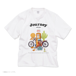 厚みのあるBIGシルエットTシャツ「Journey with you 砂漠のバイカー」/送料無料 4枚目の画像