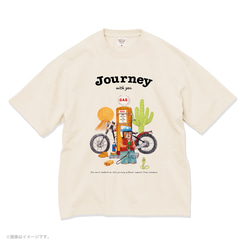 厚みのあるBIGシルエットTシャツ「Journey with you 砂漠のバイカー」/送料無料 6枚目の画像