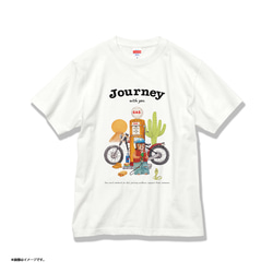 「Journey with you 砂漠のバイカー」コットンTシャツ/送料無料 3枚目の画像