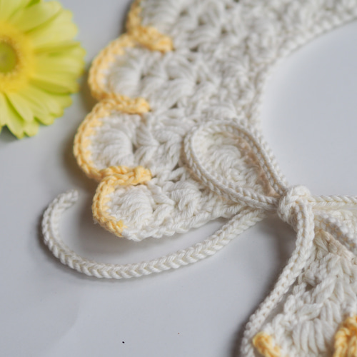 手編みのつけ襟スタイ flowers スタイ・よだれかけ macco 通販