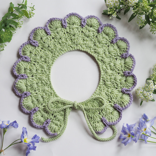 手編みのつけ襟スタイ flowers スタイ・よだれかけ macco 通販