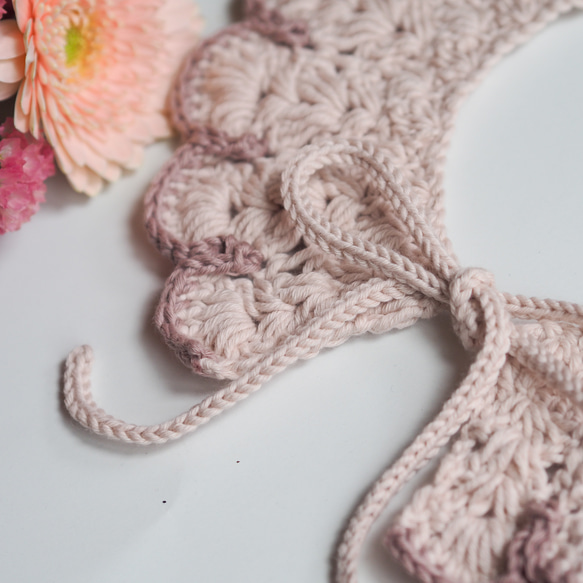 手編みのつけ襟スタイ　flowers 16枚目の画像