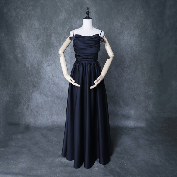 送料無料！パーティードレス 床付く キャミソール マット生地  