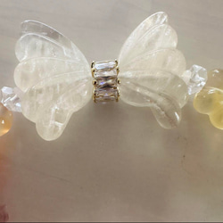 蝶々 カラフル レインボー グラデーション 天然石 デザイン ブレスレット 8枚目の画像