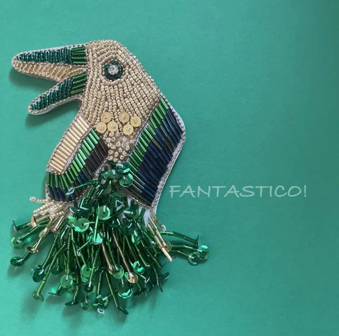 グレー ヴィンテージ カボション ビーズ 刺繍 ブローチ ビジュー