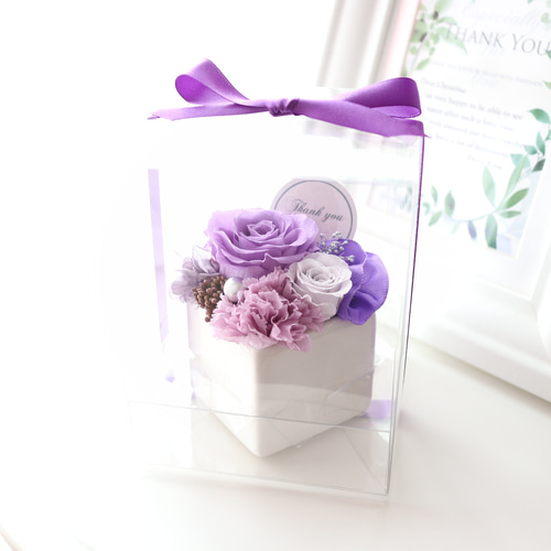 選べるメッセージ｜エレガントパープル系のお試しサイズのプチフラワー
