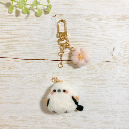 ♡春のシマエナガさん 羊毛フェルト 携帯 スマホ タブレット画面