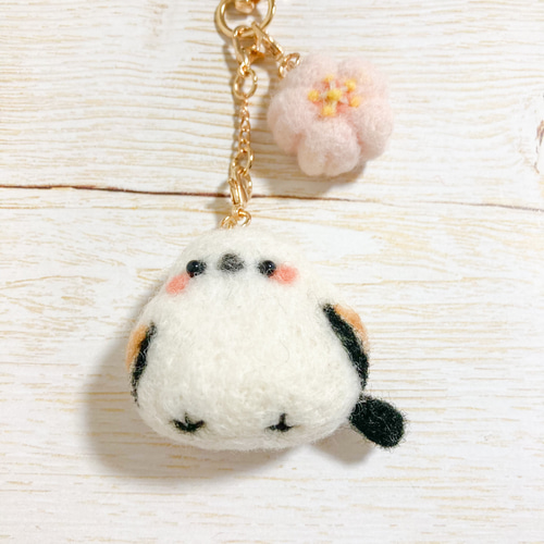 ♡春のシマエナガさん 羊毛フェルト 携帯 スマホ タブレット画面