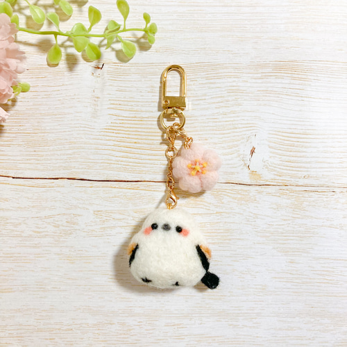 シマエナガさんのアクセサリートレイ 羊毛フェルト 羊毛フェルト