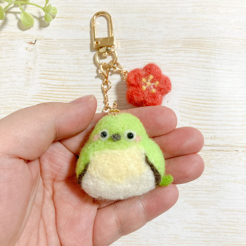 羊毛フェルト＊ふわふわメジロ(立体)