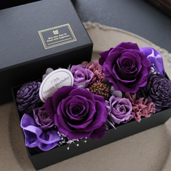 選べるメッセージ｜バイオレッドのエレガントなフラワーボックス｜誕生日・古希・喜寿・退職祝い等　pre.112 10枚目の画像