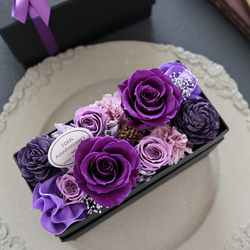 選べるメッセージ｜バイオレッドのエレガントなフラワーボックス｜誕生日・古希・喜寿・退職祝い等　pre.112 12枚目の画像