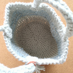 ブルータッセル　麻紐とさき編みバッグ 8枚目の画像