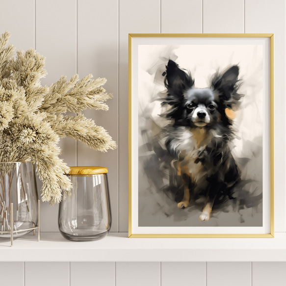 【KENSHIN (犬神) - チワワ犬 No.1】風水画 アートポスター 犬の絵 犬の絵画 犬のイラスト 8枚目の画像