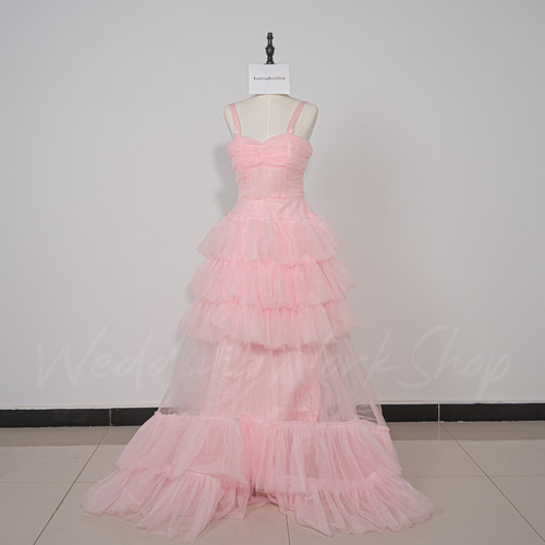 憧れのドレス ソフトチュール キャミソール ピンクプリンセスライン  