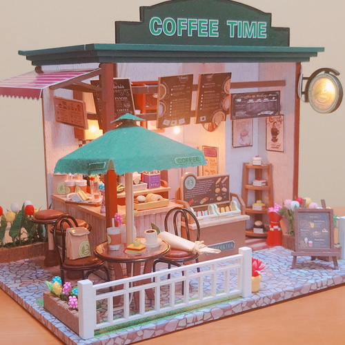 ミニチュアドールハウス【完成品】コーヒーショップ ミニチュアドールハウス『Coffee Shop』 その他置物 coharu 通販