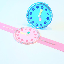 【マイ・ファースト・ウォッチ】キラキラパールモデル　腕時計　制作キット　(3～6歳)　時計　知育　春　幼稚園　保育園 2枚目の画像
