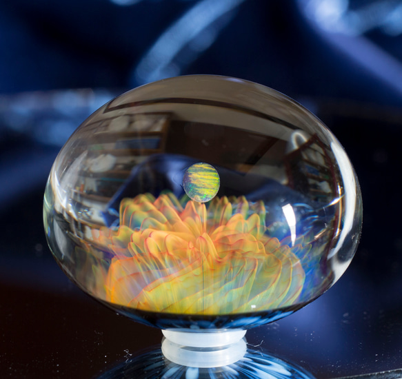 ラティチェロ ボロシリケイトガラス オーバルマーブル rtm4 7枚目の画像