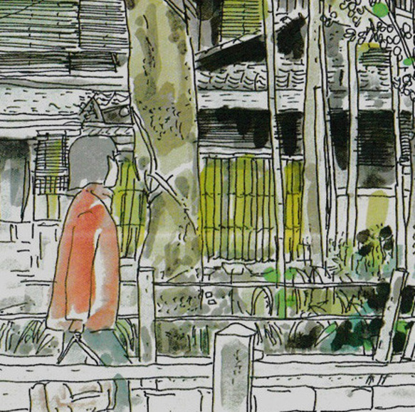 A4サイズ「 京都　哲学の道　新緑」　京の水彩画工房 4枚目の画像