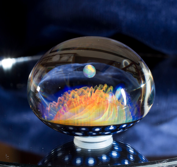 ラティチェロ ボロシリケイトガラス オーバルマーブル rtm5 5枚目の画像