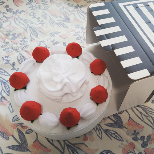 予約販売】イチゴのホールケーキ 箱入り お祝い 母の日 フェルトケーキ 