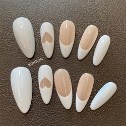 ネイルチップ 大人 金属 シルバー パールホワイト JY09 ネイルチップ