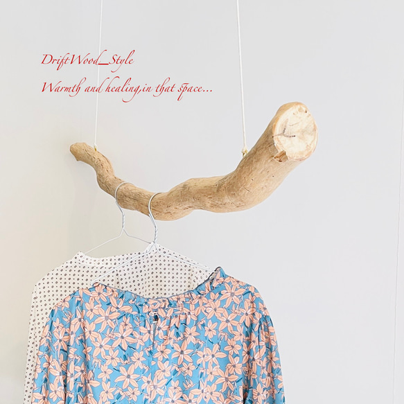 流木インテリア 無骨で太い大型流木のハンガーラック 北欧 衣装掛 ハンギング 吊り下げ ハンガーポール N8 6枚目の画像